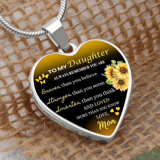 To My Daughter | Braver Than You Believe | Engravable Graphic Pendant