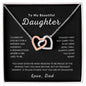 To My Daughter | Carry You In My Heart | Interlocking Hearts