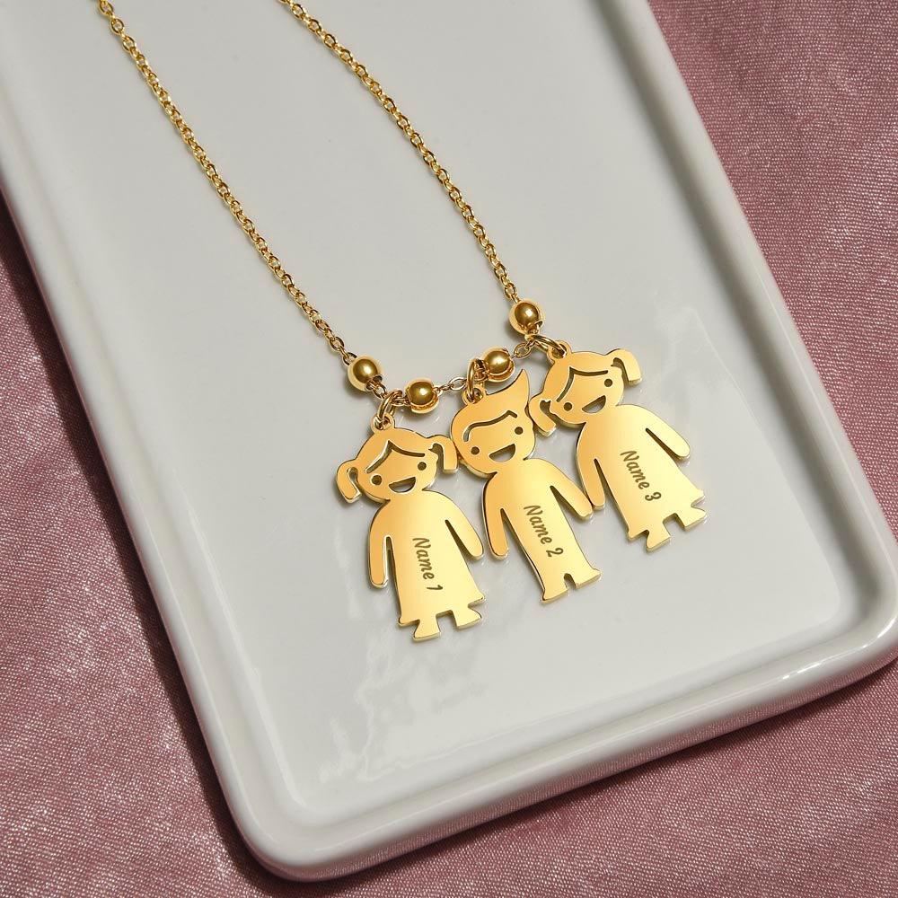 Engraved Kid Charm Necklace