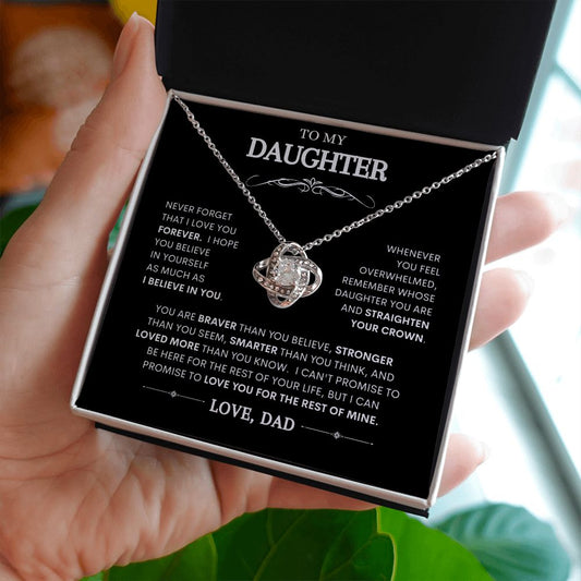 To My Daughter | Braver Than You Believe | Love Knot Necklace