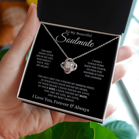 To My Soulmate | Find You Sooner | Love Knot Necklace