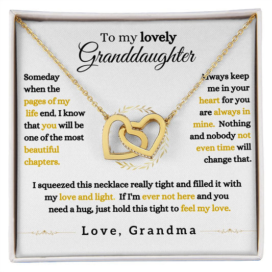 To My Granddaughter | Beautiful Chapters | Interlocking Hearts Necklace