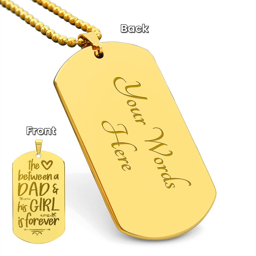 Dad | Dad and His Girl | Engraved Dog Tag Necklace