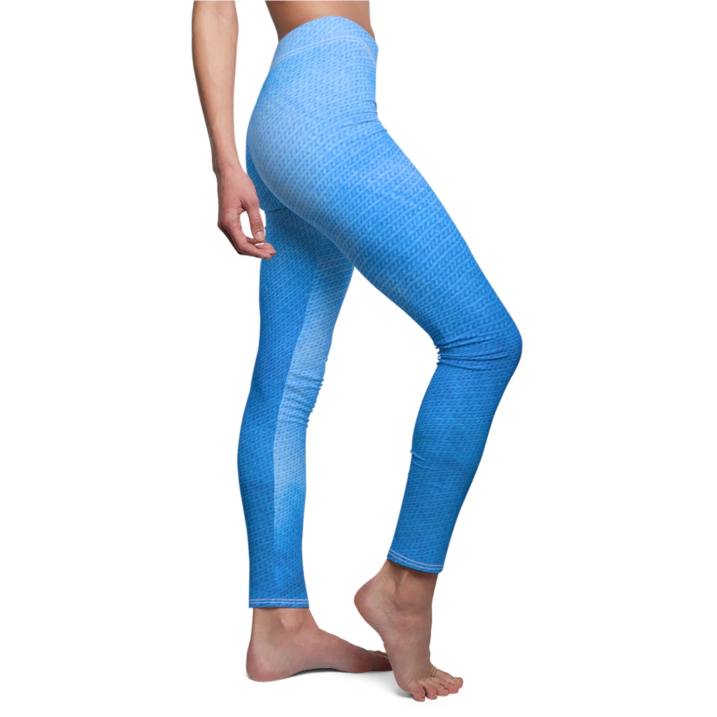 Women's Casual Leggings - Powder Blue Tie Dye