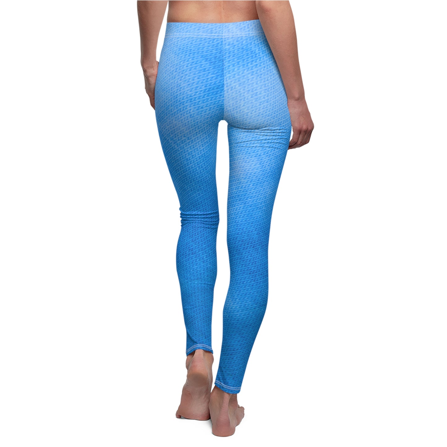 Women's Casual Leggings - Powder Blue Tie Dye