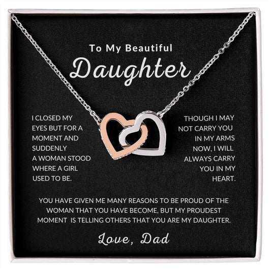 To My Daughter | Carry You In My Heart | Interlocking Hearts
