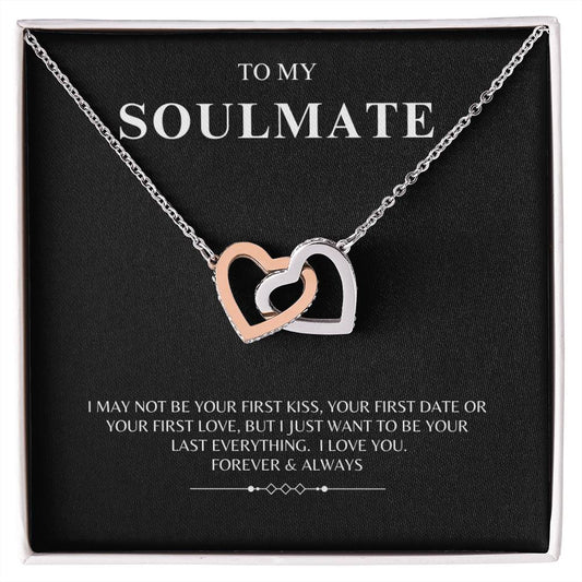 To My Soulmate | My Last Everything | Interlocking Hearts Necklace