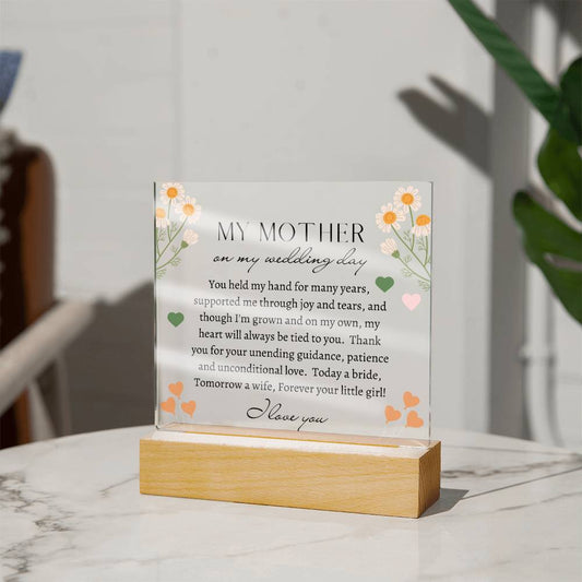 Mother of the Bride Wedding Day Acrylic Plaque