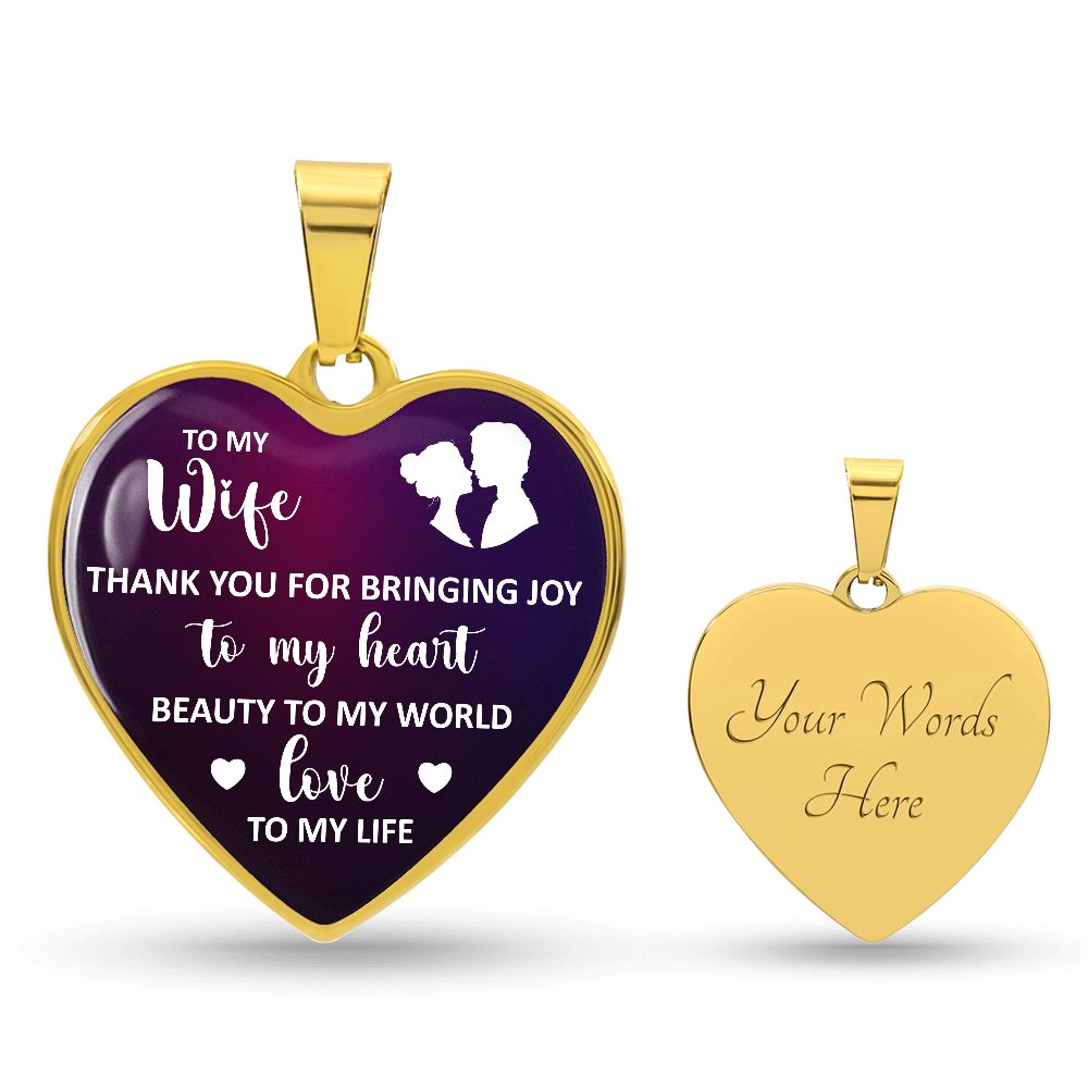 To My Wife | Beauty to My World | Heart Necklace