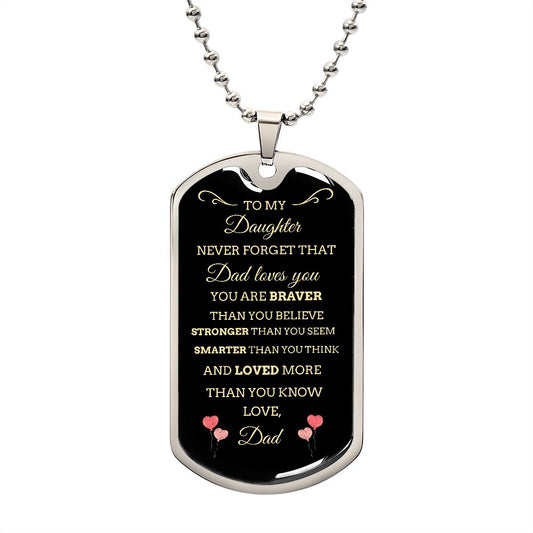To My Daughter | Braver Than You Believe | Engravable Pendant