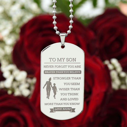 To My Son | Wise Than You Seem | Dog Tag Necklace