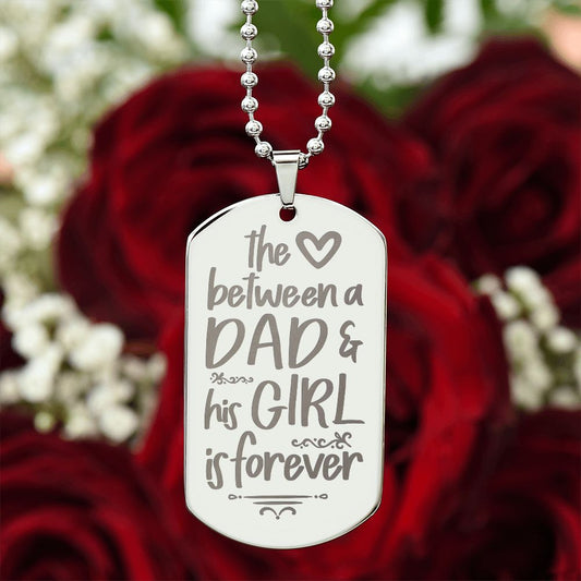Dad | Dad and His Girl | Engraved Dog Tag Necklace