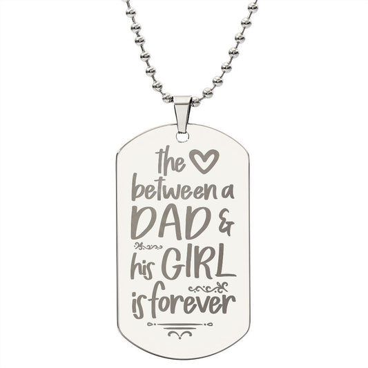 Dad | Dad and His Girl | Engraved Dog Tag Necklace