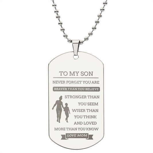 To My Son | Wise Than You Seem | Dog Tag Necklace