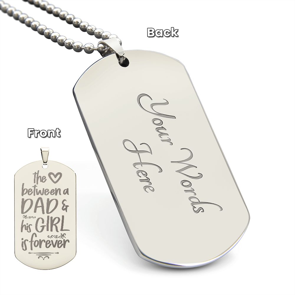 Dad | Dad and His Girl | Engraved Dog Tag Necklace