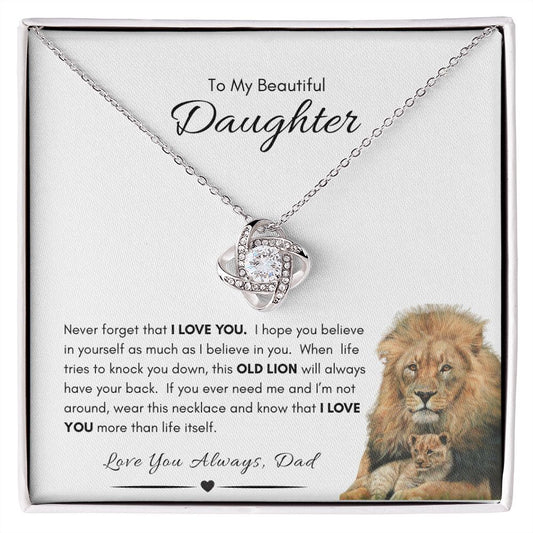 To My Daughter | This Old Lion | Love Knot Necklace