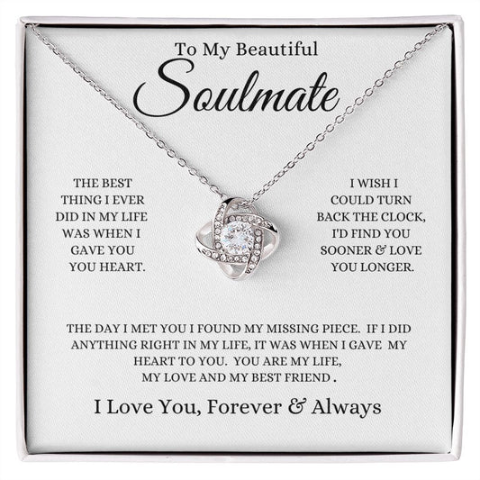 To My Soulmate | Love You Sooner | Love Knot Necklace