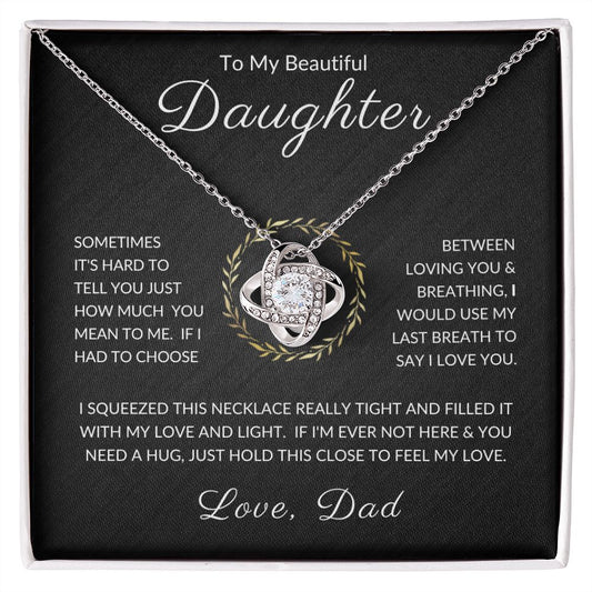 To My Daughter | Love and Light Love Knot Necklace