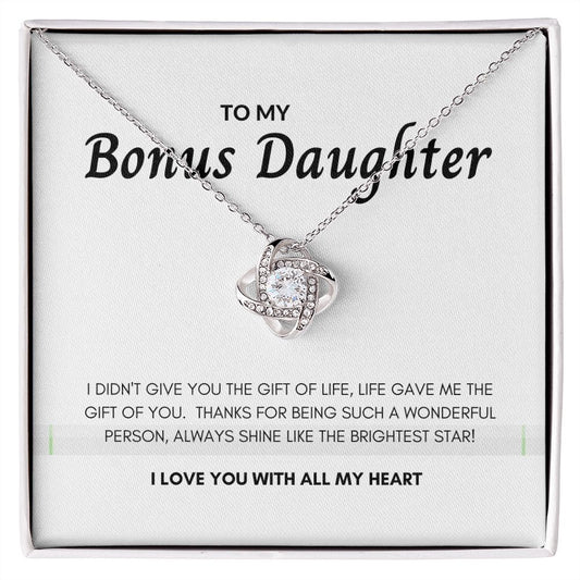 To My Bonus Daughter | Gift of You | Love Knot Necklace