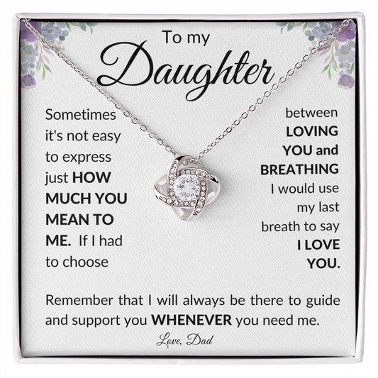 To My Daughter | How Much You Mean to Me Love Knot Necklace