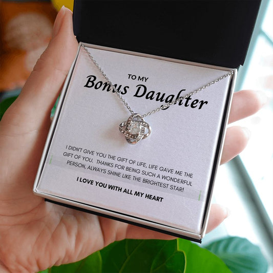 To My Bonus Daughter | Gift of You | Love Knot Necklace