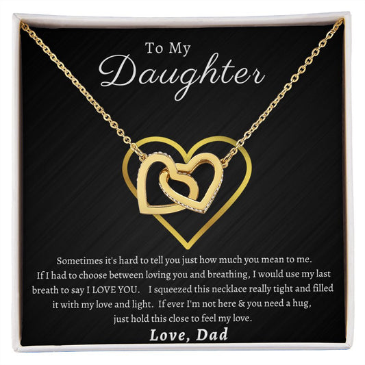 To My Daughter | Interlocking Hearts | Squeezed This Necklace