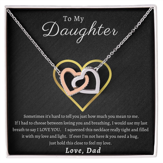 To My Daughter | Interlocking Hearts | Squeezed This Necklace