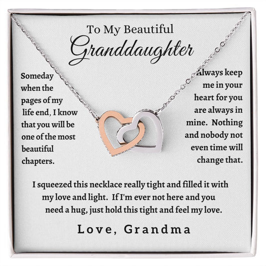 To My Granddaughter | Beautiful Chapters | Interlocking Hearts Necklace