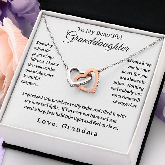 To My Granddaughter | Beautiful Chapters | Interlocking Hearts Necklace