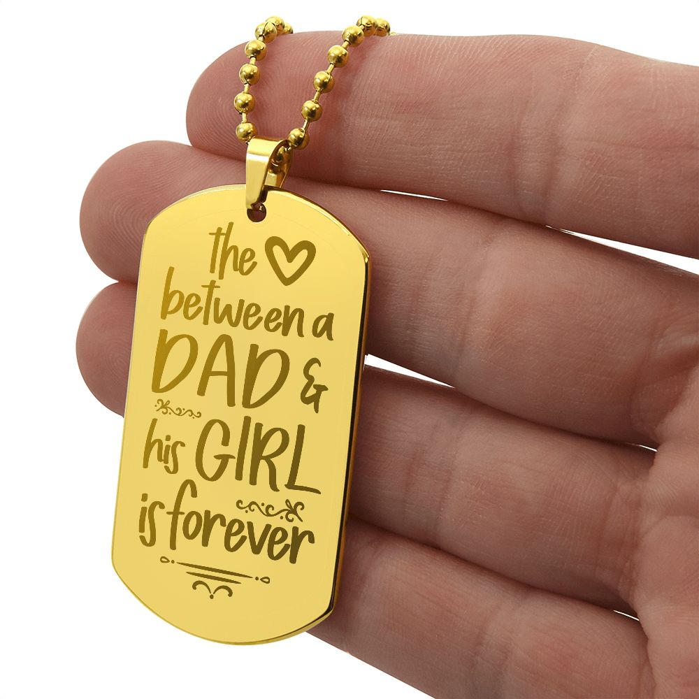 Dad | Dad and His Girl | Engraved Dog Tag Necklace