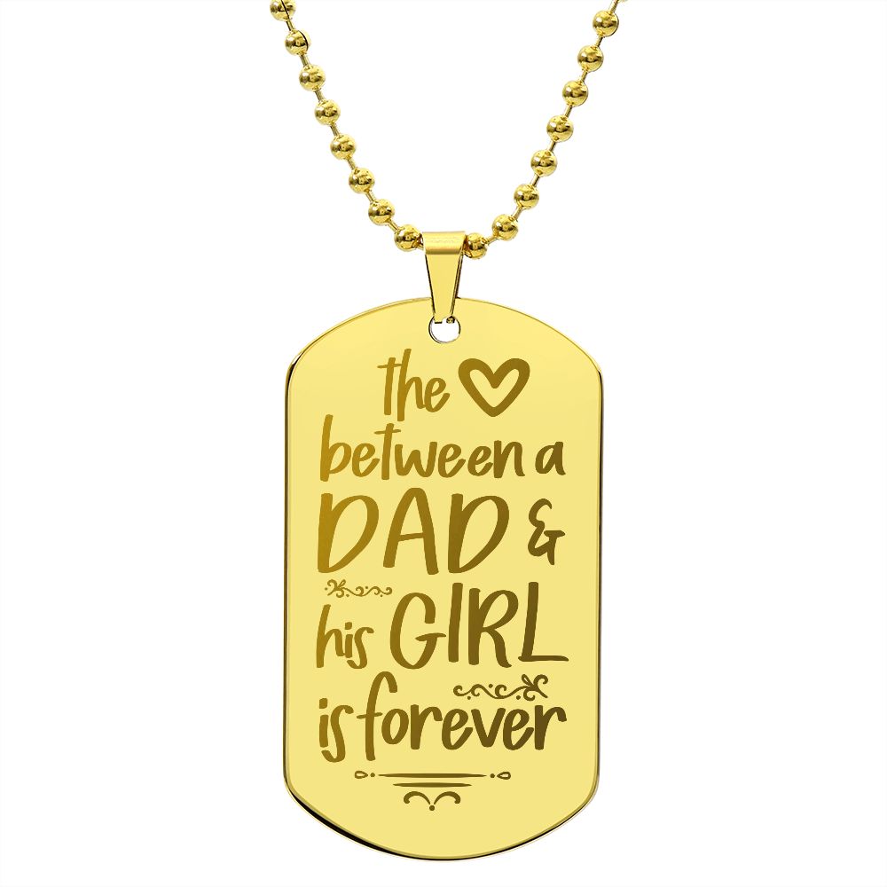 Dad | Dad and His Girl | Engraved Dog Tag Necklace